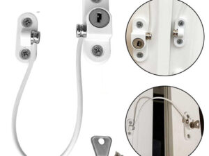 Window Security Chain Lock Window Cable Lock Restrictor Multifunctional Window Lock Door Security Guard for Baby Safety 1Pcs