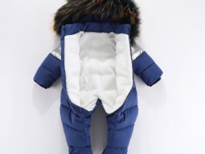 Winter Fur Collar Rompers Jumpsuit Children Thickened Warm Infant Rompers