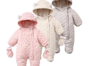 BABYNBEAUTY-Where Cuteness Meets Radiance for Your Little one - BabynBeauty 117 Cute Ears Hooded Baby Love Velvet Rompers Jumpsuit