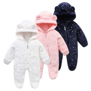 Baby Boys And Girls Thickened Jumpsuit Warm Rompers