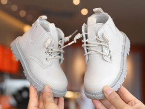 Kids Leather Boots Waterproof Children Sneakers Beige Toddler Snow Boots Girl Winter Shoe Boy